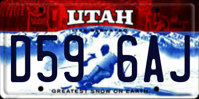 UT license plate D596AJ
