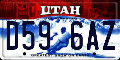 UT license plate D596AZ