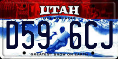 UT license plate D596CJ