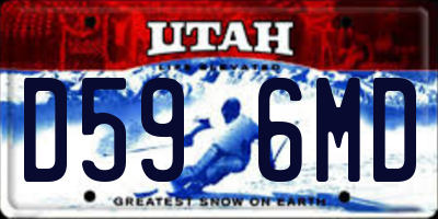 UT license plate D596MD