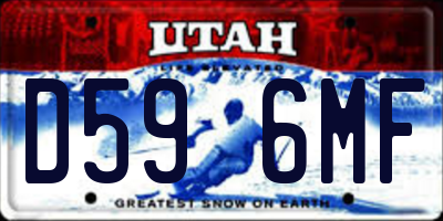UT license plate D596MF