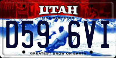 UT license plate D596VI