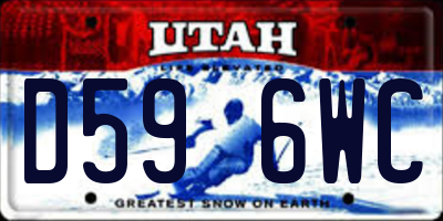 UT license plate D596WC