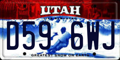 UT license plate D596WJ