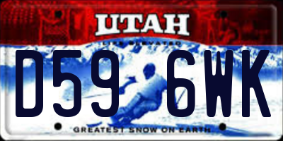 UT license plate D596WK