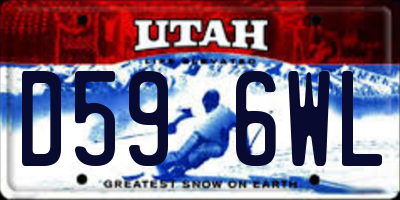 UT license plate D596WL