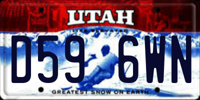 UT license plate D596WN