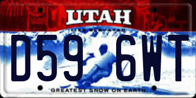 UT license plate D596WT