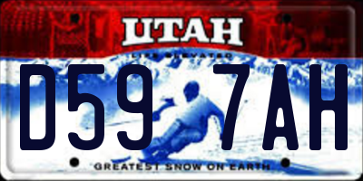 UT license plate D597AH