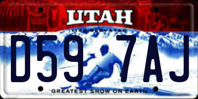 UT license plate D597AJ