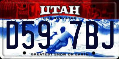 UT license plate D597BJ