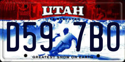 UT license plate D597BO