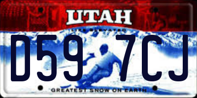 UT license plate D597CJ