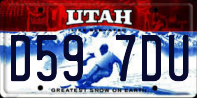 UT license plate D597DU