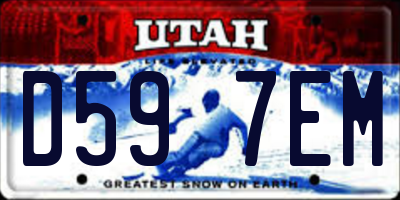 UT license plate D597EM