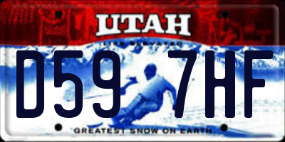 UT license plate D597HF