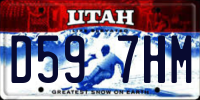 UT license plate D597HM