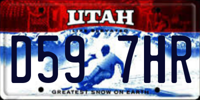 UT license plate D597HR