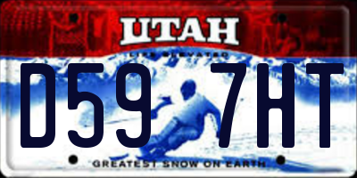 UT license plate D597HT