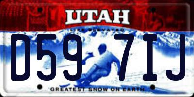 UT license plate D597IJ