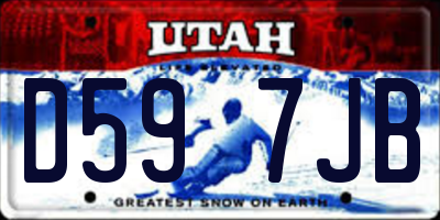 UT license plate D597JB