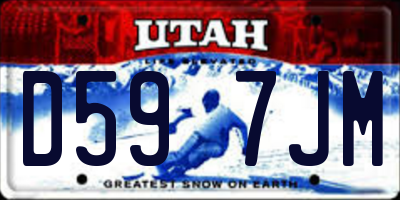 UT license plate D597JM