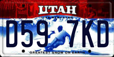 UT license plate D597KD