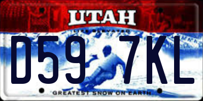 UT license plate D597KL