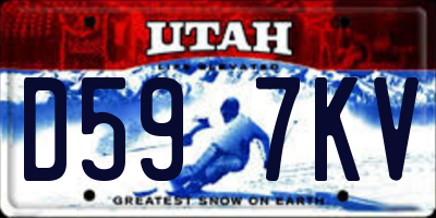 UT license plate D597KV