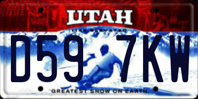 UT license plate D597KW