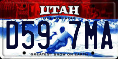 UT license plate D597MA