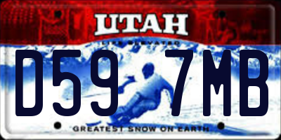 UT license plate D597MB