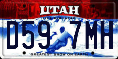 UT license plate D597MH