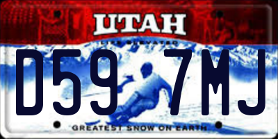 UT license plate D597MJ