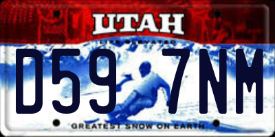 UT license plate D597NM