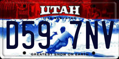 UT license plate D597NV