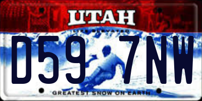 UT license plate D597NW