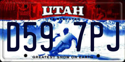 UT license plate D597PJ