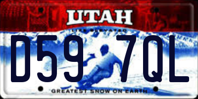UT license plate D597QL