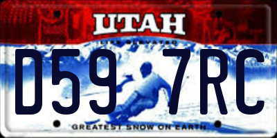 UT license plate D597RC