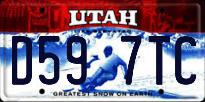 UT license plate D597TC