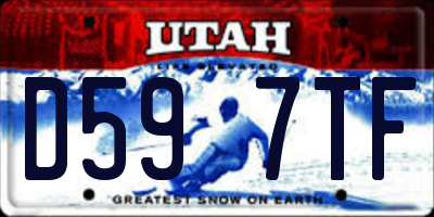 UT license plate D597TF