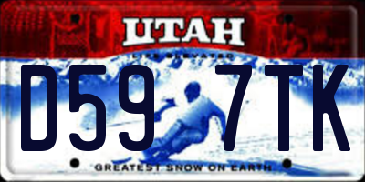 UT license plate D597TK