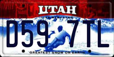 UT license plate D597TL