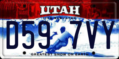 UT license plate D597VY