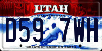 UT license plate D597WH