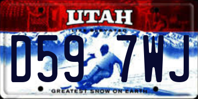 UT license plate D597WJ