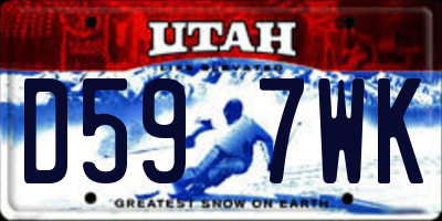 UT license plate D597WK