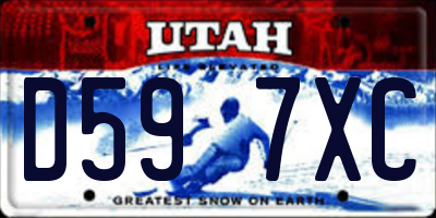 UT license plate D597XC