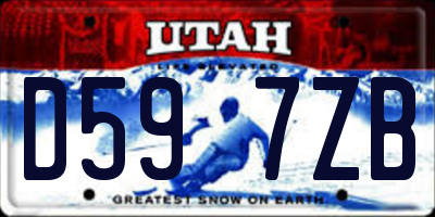 UT license plate D597ZB